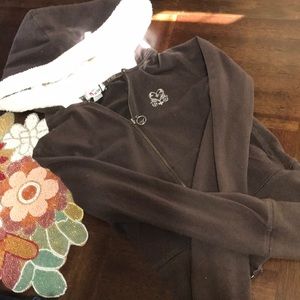 Brown solow zip up sweatshirt